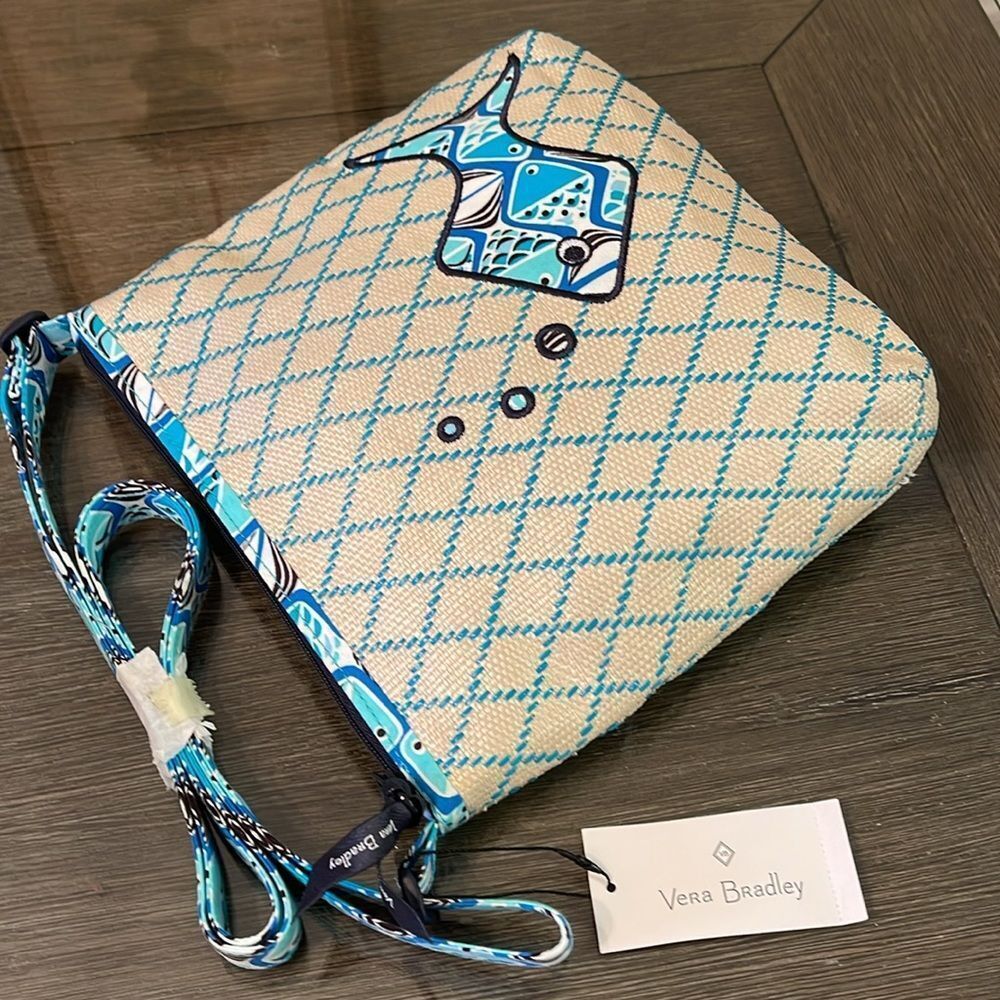 Vera Bradley Beach Crossbody in Go Fish Blue Pattern New with Tags - Picture 16 of 16